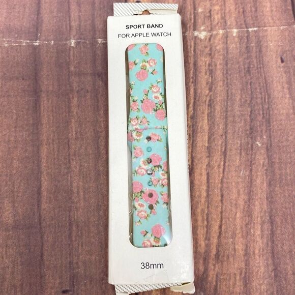 MACY’S FLORAL APPLE WATCH SILICONE BAND COMPATIBLE WITH 38MM AC19 - Picture 1 of 3